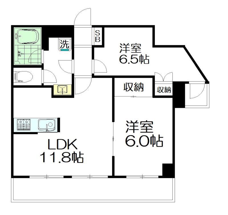 エッセンビル(2LDK/5階)の間取り写真