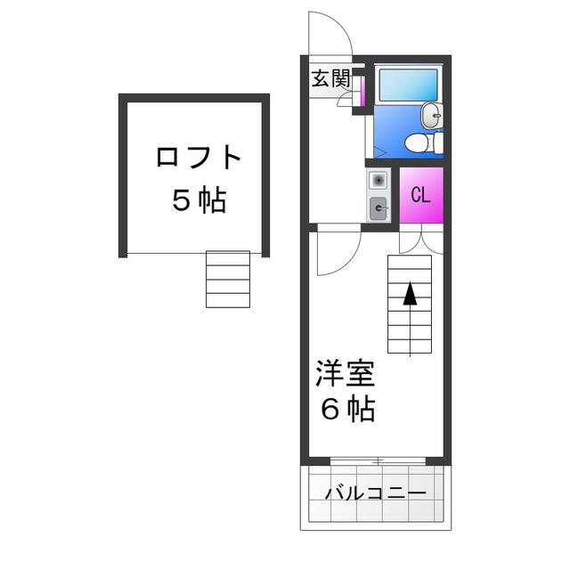 エクセレント長原(1K/1階)の間取り写真