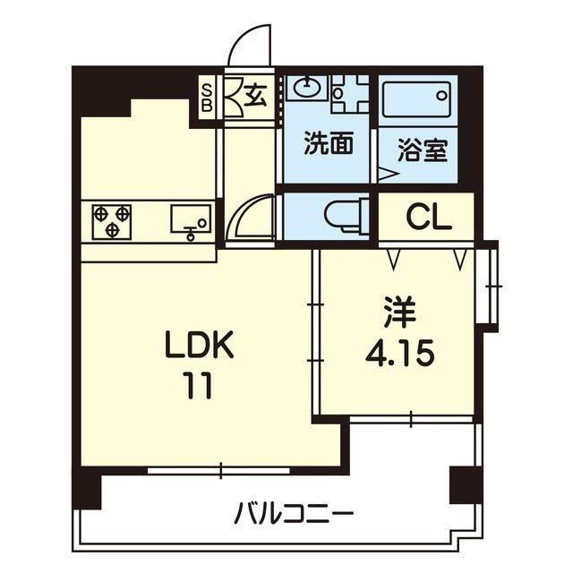 プラウド新生(1LDK/2階)の間取り写真