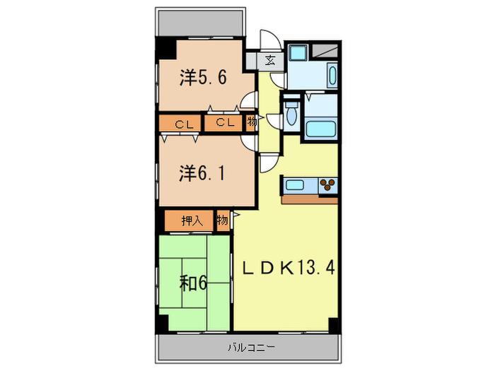 リフレ21(3LDK/3階)の間取り写真