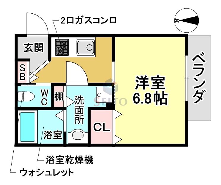 DM COURT(1K/2階)の間取り写真
