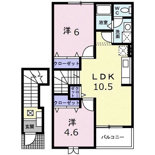 ボニータテラ(2LDK/2階)の間取り写真