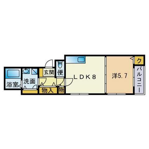 オリエンタル天神南(1LDK/3階)の間取り写真