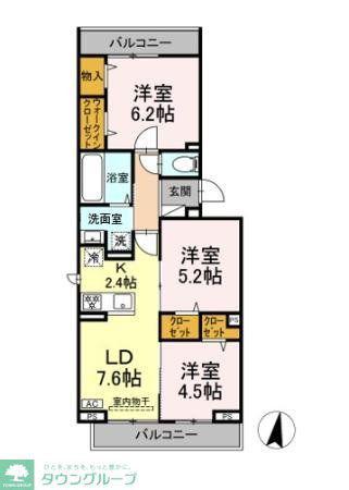 メゾン シャルム(3LDK/2階)の間取り写真