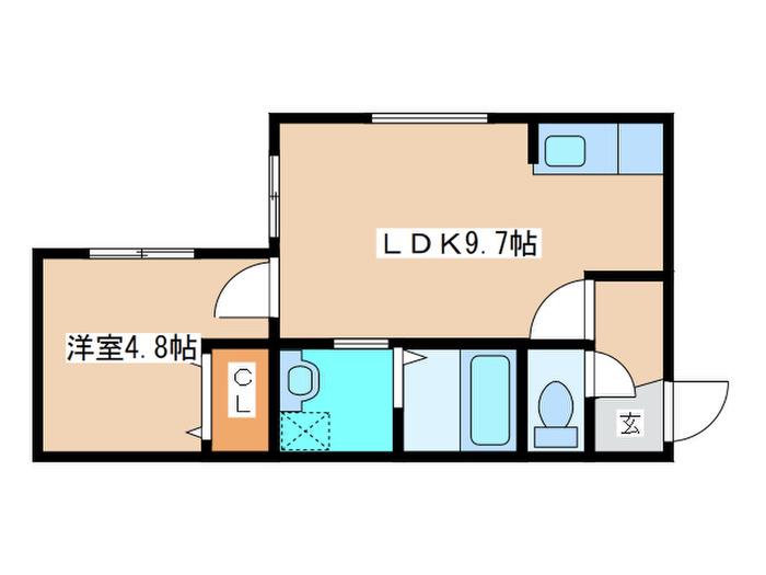 PRIMAVERA(1LDK/4階)の間取り写真
