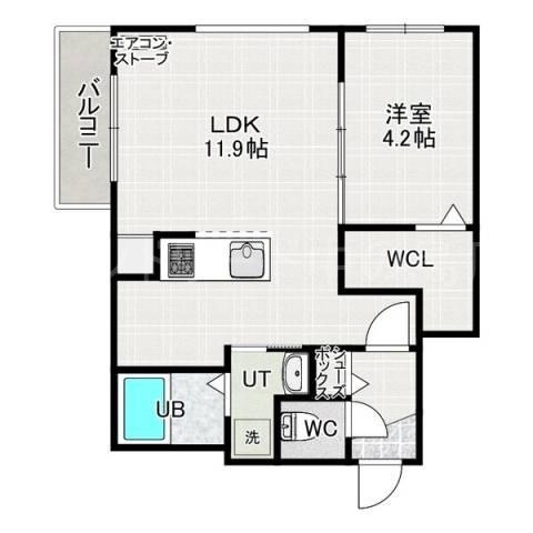 グランド東札幌(1LDK/4階)の間取り写真