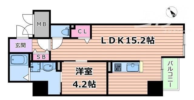 サンメゾン(1LDK/10階)の間取り写真