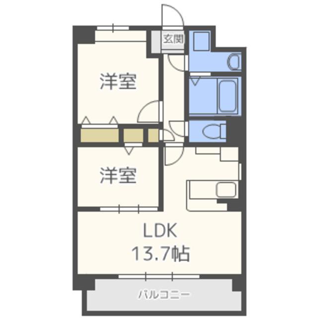 SEIZAN箱崎駅前(2LDK/4階)の間取り写真