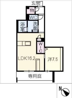 エスクレール(1LDK/1階)の間取り写真