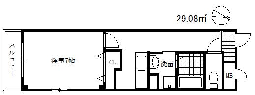 メープル神戸住吉(1K/1階)の間取り写真
