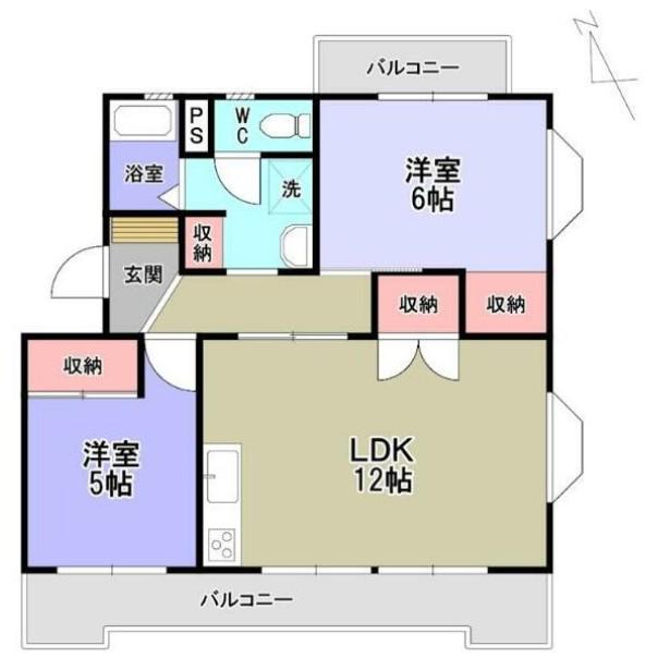 第1松本マンション(2LDK/3階)の間取り写真