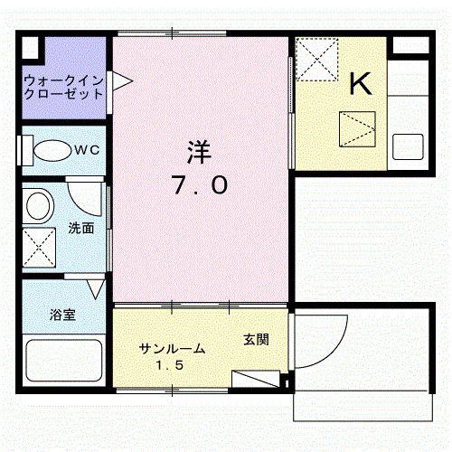 ストーキア(1K/1階)の間取り写真