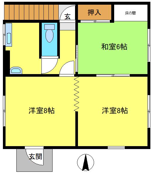 シテイハイムANDO(2DK/1階)の間取り写真