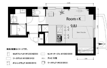 中銀門前仲町マンシオン(ワンルーム/6階)の間取り写真
