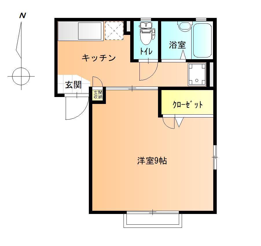 ネオフォーブル(1K/2階)の間取り写真