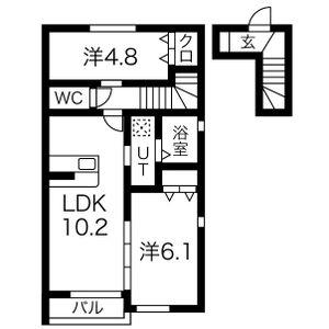 SOLANE LALA利府(2LDK/2階)の間取り写真