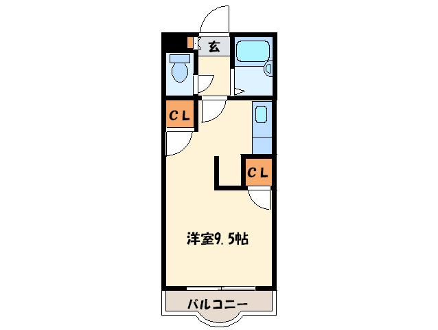 レオポリス原田(ワンルーム/4階)の間取り写真