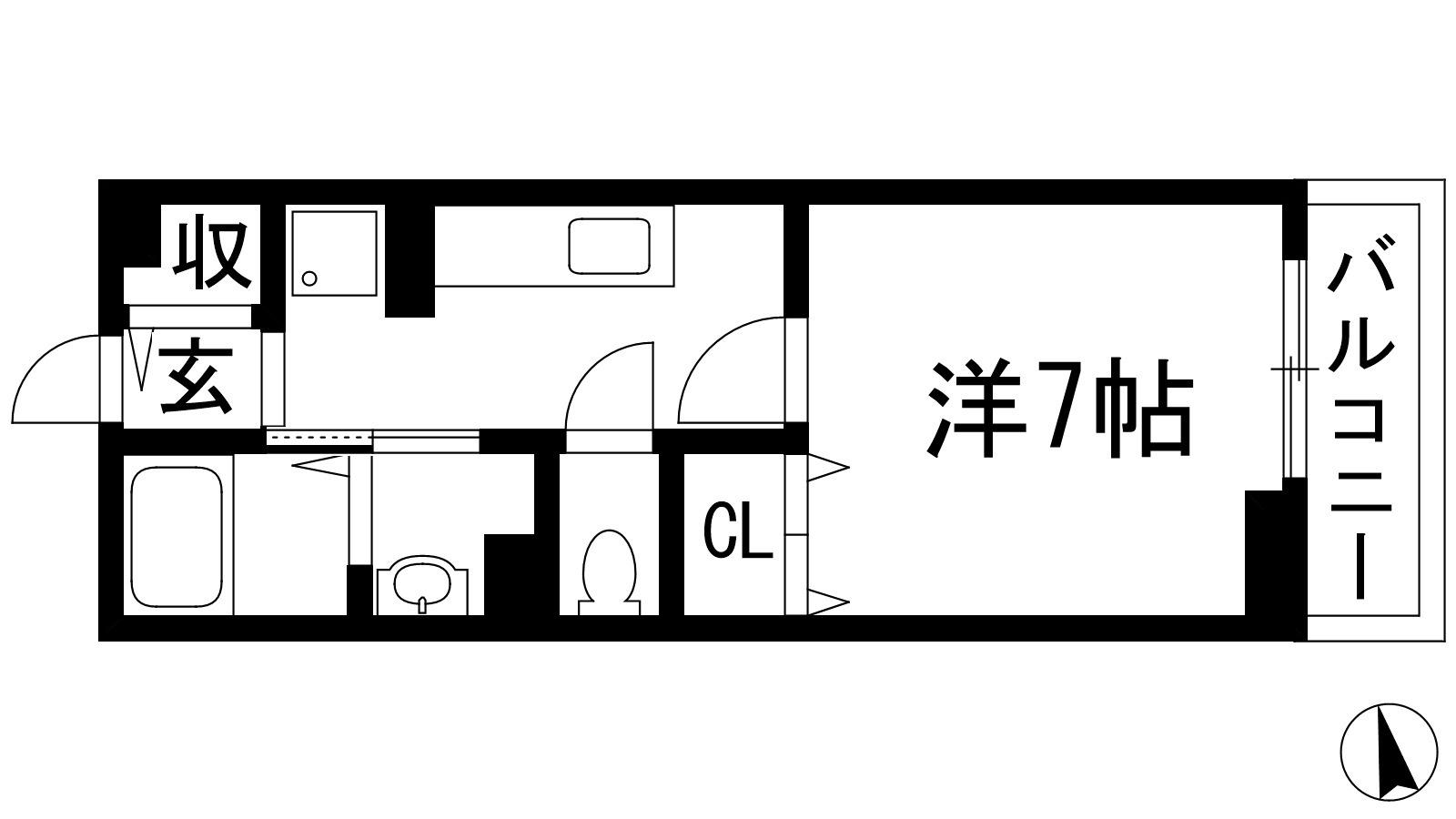 ブリーゼK(1K/2階)の間取り写真