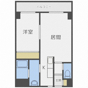 フィオーレクレッシェレ(1LDK/4階)の間取り写真
