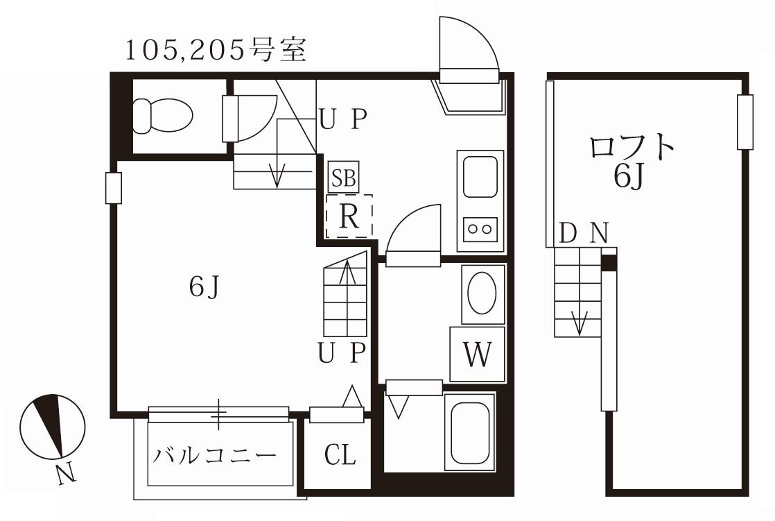 地下鉄桜通線 太閤通駅 徒歩6分 2階建 築9年(1K/2階)の間取り写真