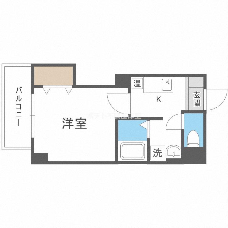 みおつくし岸里III(1K/5階)の間取り写真