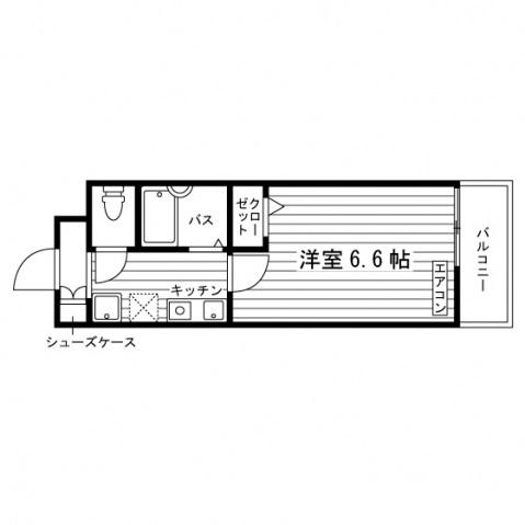 STAGE F(1K/1階)の間取り写真