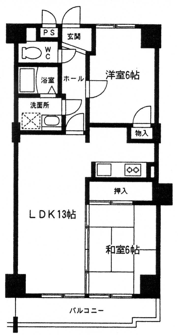 サンシティ千代田(2LDK/1階)の間取り写真