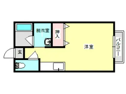 ジュネスヒルズ(ワンルーム/2階)の間取り写真