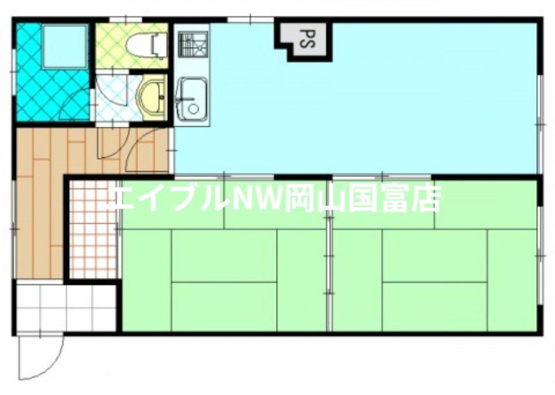 山陽ビル(2DK/2階)の間取り写真