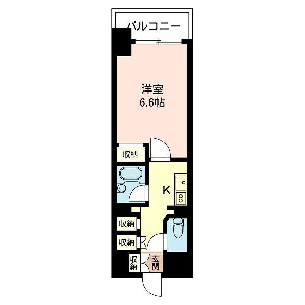 エスティメゾン神田(1K/6階)の間取り写真