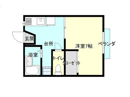 メゾンとくさき(1K/2階)の間取り写真