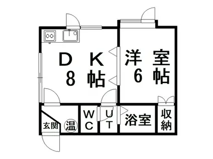 エステートインかれんと(1DK/1階)の間取り写真