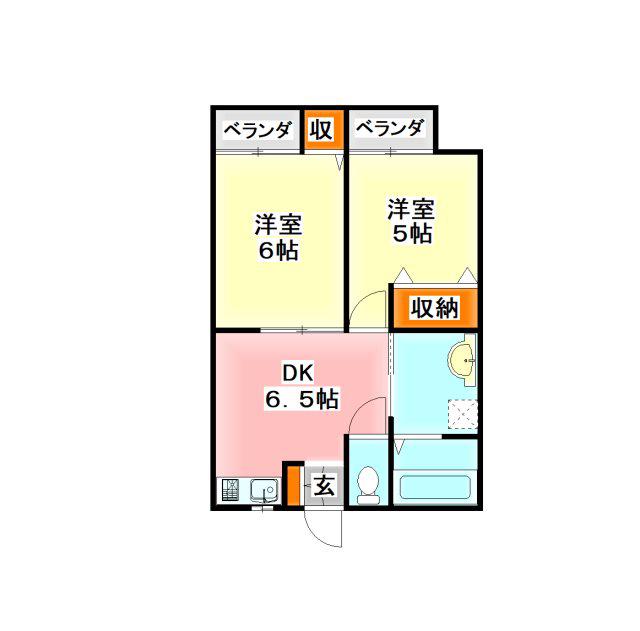 パサージュ新橋M(2DK/2階)の間取り写真