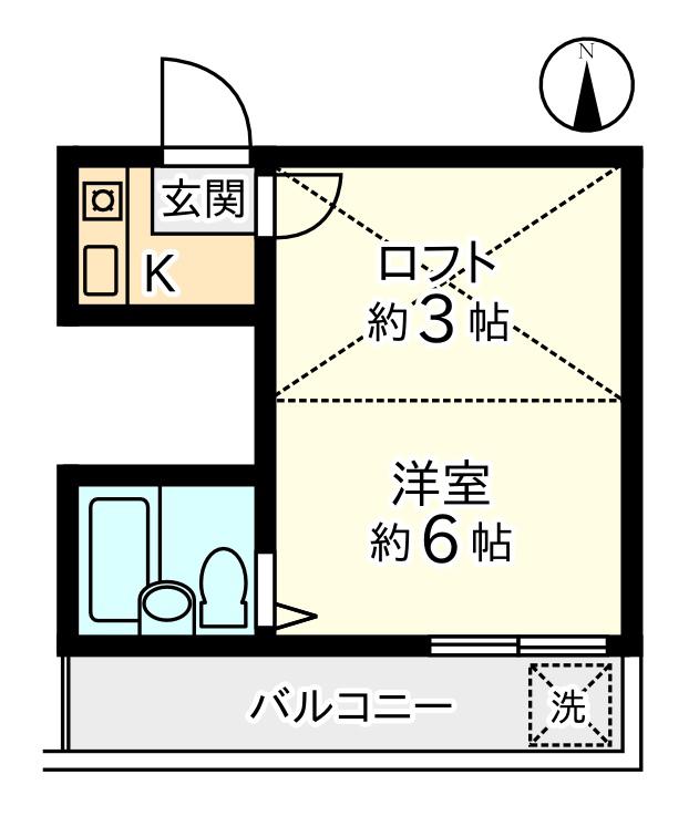 メゾン・プレ II(1K/2階)の間取り写真