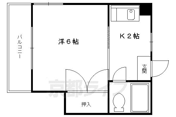 フィルビテッツァ高野(1K/3階)の間取り写真
