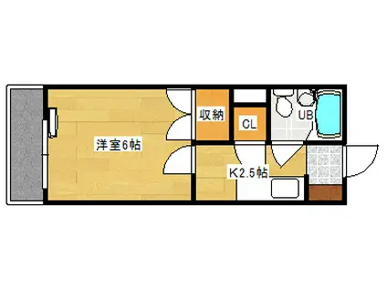 和興ビル(1K/3階)の間取り写真