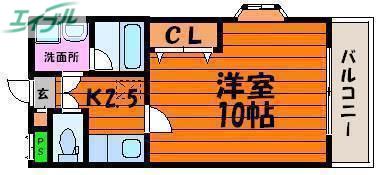 東古松S-1ビル(1K/1階)の間取り写真