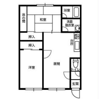 プラザ・クリプトメリア(2LDK/2階)の間取り写真