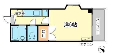 アイランド東今宿(1K/3階)の間取り写真
