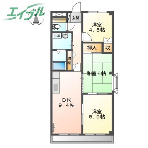 パストラル南町(3DK/3階)の間取り写真