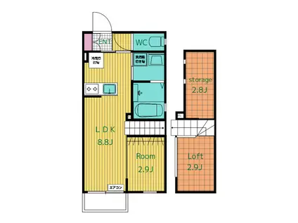INFINA四日市(1LDK/1階)の間取り写真