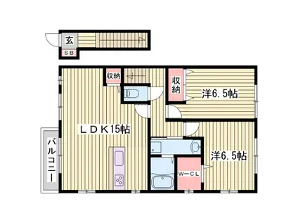 コンフォート大島III B棟(2LDK/2階)の間取り写真
