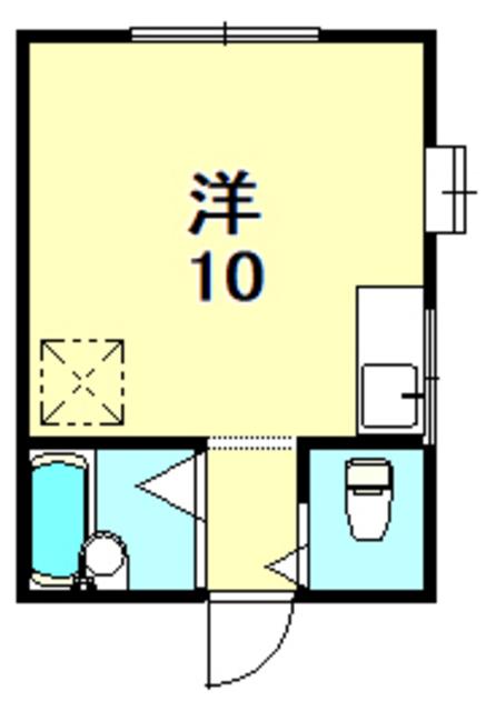 浦ハイツ(ワンルーム/2階)の間取り写真