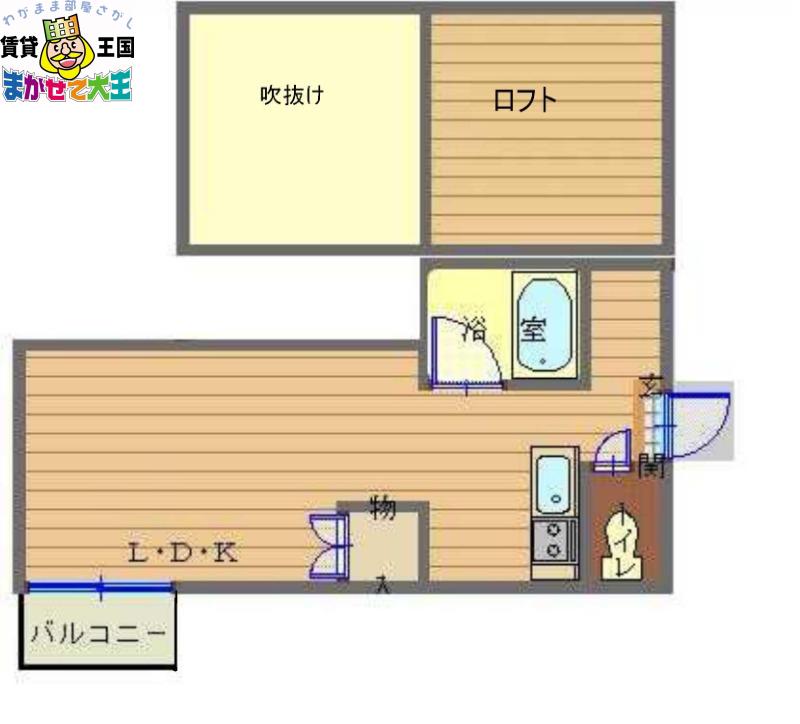 ヒルトップハウス(ワンルーム/1階)の間取り写真