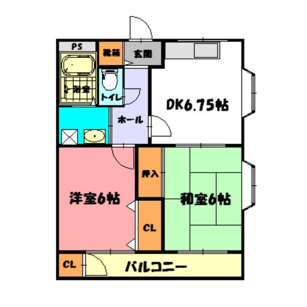 ルミエールSATOH(2DK/2階)の間取り写真