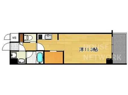 アスヴェル京都東堀川(1K/1階)の間取り写真