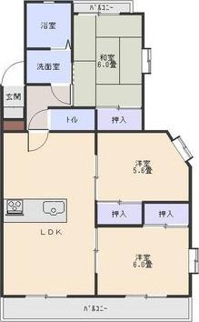 グランドメゾン菊坂(3LDK/2階)の間取り写真