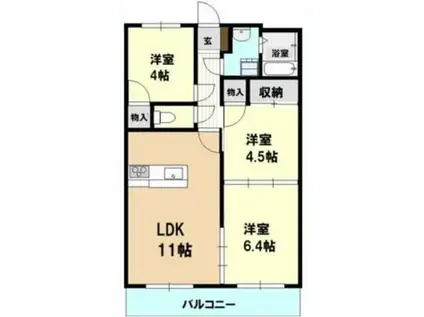 ファミーユ・みなみ(3LDK/3階)の間取り写真