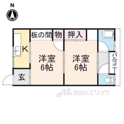 高宮マンション(2K/3階)の間取り写真