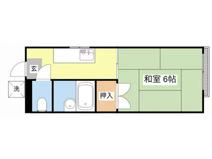 チハマハイツ(1K/2階)の間取り写真